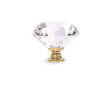 16Pcs 30Mm Clear Crystal Cabinet Knobs Glass Diamond Cut Shape Cupboard Drawer Pull Handle with Screws for Dresser Door Chest Bin Wardrobe Kitchen Bathroom Home