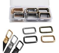 16Pcs 40mm Heavy Duty Rectangle Buckles, Rust-Resistant Electroplated Zinc Alloy Closed Strap Loops, 4 Assorted Colours Replacement Hardware for Webbing, Backpack, Belt, Pet Collar & DIY Leather Craft