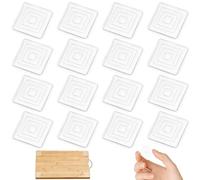 16Pcs 40mm Square Cutting Board Feet, Rubber Feet for Cutting Board Self-Adhesive Silicone Feet, Easy to Install No Screws Needed Washable Gripper Pads for Trays, Furniture