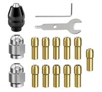 16PCS 4486 Multi Chuck Collet Set Compatible with Dremel, Tools Keyless Drill Chuck for 0.8mm to 3.2mm Shank Durable Brass Construction for Enhanced Grip and Versatile Compatibility