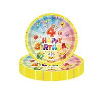 16Pcs 4th Birthday Paper Plates 9", Colorful Tableware Party Plate Disposable, Happy Birthday Table Decorations for Girls, Boys, Kids Party Decoration