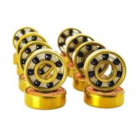 16pcs 608 2RS Hybrid Black Ceramic Ball Bearing 8 * 22 * 7mm silicon nitride Roller Skate Skateboard Wheel Golden