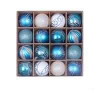 16Pcs 60mm Christmas Baubles Shatterproof Ornaments for Red Gold Glitter Ball Decorations for Xmas Tree Hanging Home Festive Party DIY Craft Supplies 6cm PVC Set(J)