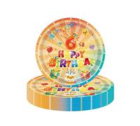 16Pcs 6th Birthday Paper Plates 7",Colourful 6th Birthday Tableware Party Plate Disposable,Happy 6th Birthday Table Decorations Plate Luncheon Plate for Girls,Boys,Kids 6thBirthday Party Decoration