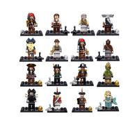 (16Pcs) 8pcs Caribbean Pirates Minifigures Mermaid Puzzle Assembled Building Blocks