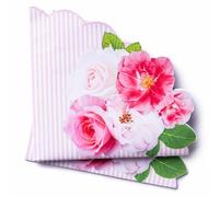 16PCS A Very English Rose Pink Party Napkins, 33X33CM, Cocktail Napkins Dinner Napkins Luncheon Napkins Strong Paper Serviettes Napkins Kids for Kitchen, Parties, Events, Wedding and Family Gatherings