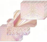 16pcs A4 Sheets Pink Mirror foil Holographic Laser Sparkling Cardstock Card Making DIY Material Craftwork Scrapbooking Gift Wrapping Box