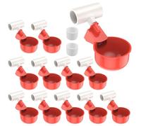 16Pcs Automatic Chicken Water Dispenser with Tee Fitting Chicken Water Cup Automatic Chicken Waterer Poultry Drinker Chicken Water Cup Automatic Chicken Watering for Chicken Duck Goose (16)