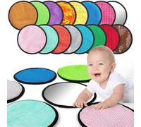 16Pcs Baby Perceptual Touch Rugs Machine Launderable Learning Dolls with Varied Grains for Cognitive Growth Baby Physical Stimulation Playmat
