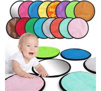 16Pcs Baby Perceptual Touch Rugs Machine Launderable Learning Dolls with Varied Grains for Cognitive Growth Baby Perceptual Exploration Set