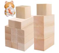 16Pcs Basswood Whittling Kit, Multipurpose Wood Carving Kit with 3 Sizes Blocks, Perfect for Block Craft, DIY Whittling, Creative Woodworking for Beginners & Enthusiasts