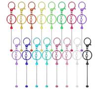 16pcs Beadable Keychain Bars, ZODKSNO Metal Beaded Keychain Blanks with Lobster Hook for Craft Keychains and Gifts Multicolor