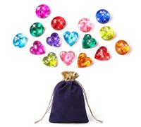 16PCS Big Colorful Acrylic Diamond Diving Jewels Pirate Treasure Chest Gemstones for Beach, Summer or Swimming Theme Party Decorations Supplies,Classroom Prizes Gifts.