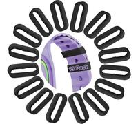16pcs Black Band Keeper, Magic band locks, Silicone Fastener Rings Security Loop/Holder/Clips Compatible with Fitbit Charge/Charge HR/Garmin Vivofit/Disney Magic Bands 1.0/2.0 & More