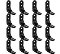 16Pcs Black Corner Brackets L Brackets Corner Brace Metal Iron Joint Angle Bracket for Desk Table Chairs Bookshelf Board and Furniture Cabinets