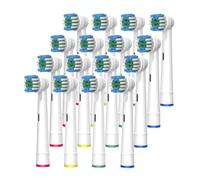 16pcs Black/White Replacement Brush Heads, Compatible for Oral B， Electric Toothbrush Advance Power Vitality Precision Clean Pro Health Triumph 3D(16pcs White)
