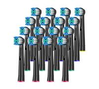 16pcs Black/White Replacement Brush Heads, Compatible for Oral B， Electric Toothbrush Advance Power Vitality Precision Clean Pro Health Triumph 3D(16pcs Black)