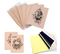16pcs Blank Tattoo Practice Skins 3mm & Transfer Paper Set,Tattoo Fake Skin Double Sides and A4 Transfer Paper,Professional Exercise Tattooing and Microblading Eyebrow Practice Kit,6 + 10pcs