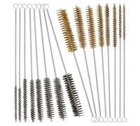 16pcs Brass & Stainless Steel Wire Tube Brush Set, 30.5cm/12in Copper Long Bore Cleaner for Deep Cleaning Engine Parts Pipes Tubes Auto Cleaning HVAC Industrial Machinery (6mm/0.24in-25mm/1in)
