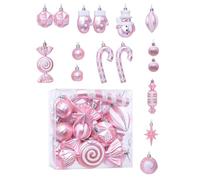 16Pcs Candy Cane Christmas Decorations Candyland Themed Peppermint Lollipop Glitter Christmas Ornament for Home Party Decor (Pink, 16pcs)