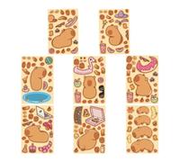 16pcs Capybaras Puzzle Sticker for Creative Handmade Decoration Cartoon Animal Decal for Laptops and Wall Kids Room Decoration