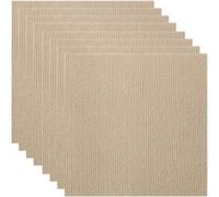 16pcs Carpet Tiles 11x11 in-8 Pcs Washable Self-Adhesive Floor DIY Install Non-Slip Rug for Living Room Basement(Cream Brown)