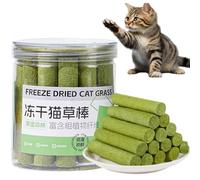 16PCS Cat Grass Teething Stick,Natural Cat Grass Sticks Molar Rod,C-at Hairball Removal,Freezed Drying C/at Gra/ss Sticks Snack,Edible Ca/t Treats for Teeth Cleaning,Ca-t Teeth Cleaning Treat,Catnip