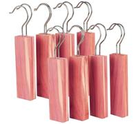 16PCS Cedar Blocks for Clothes Storage, Wooden Fresh Scented Cedar Hangers, Bug-Proof Portable Closet Freshener with Hook for Closets and Drawers