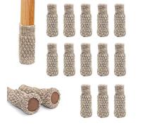 16Pcs Chair Leg Socks with Felt Pads Knitted High Elastic Furniture Floor Protectors Non-Slip Chair Table Feet Socks Khaki