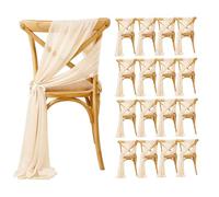 16Pcs Champagne Chair Sashes 8x108 Inch Elegant Wedding Chair Sashes for Wedding Party Ceremony