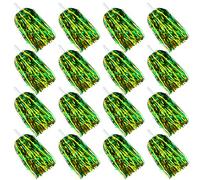 16PCS Cheerleading Pom Poms Metallic Foil Plastic Pom Poms with Baton Handle for Game Sports Squads Dancing Party Football Basketball Club Spirit Sports Stage Performance Celebration (Green Gold)