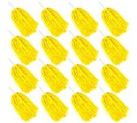 16PCS Cheerleading Pom Poms Metallic Foil Plastic Pom Poms with Baton Handle for Game Sports Squads Dancing Party Football Basketball Club Spirit Sports Stage Performance Celebration (Yellow)