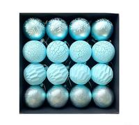 16Pcs Christmas Balls Box Set, 6Cm Shatterproof Plastic Christmas Ball Ornaments Decor For Christmas, New Year’s Parties Hanging(Blue)