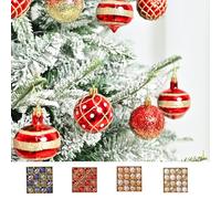 16Pcs Christmas Baubles Shatterproof Personalized Xmas Tree Decorations Christmas Balls Xmas Baubles Ornaments Hanging Decorations Home Decor - Shiny,Matte,Glitte