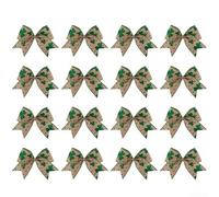 16PCS Christmas Bow Tie Kit for Wreath and Wall Desktop Seasonal Decoration Cloth Set