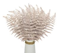 16Pcs Christmas Glitter Leaves Picks Artificial Boston Leaf Stems Filler Branch Ornaments for Xmas Tree Wreath DIY Table Centerpiece Flower Arrangement Wedding Home Decor