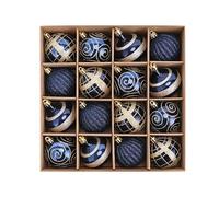 16pcs Christmas Ornaments, 6cm Shatterproof Hanging Balls Sets for Tree Holidays Home Xmas Party Decoration (Navy Blue)