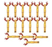 16pcs Christmas Reindeer Wooden Clips for Photos Documents Rustic | Smooth Wood and Metal Build, Secure Grip for Classroom Walls, Holiday Parties, Cards and Documents