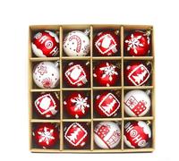 16PCS Christmas Tree Ball Ornaments, Painted Plastic Hanging Decorations Designed for Long Term Seasonal Use