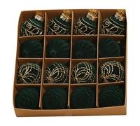 16pcs Christmas Tree Decoration Balls, Dark Green Christmas Tree Ball Ornaments, Hristmas Tree Baubles Set, Shatterproof Christmas Ball Box, 8cm Christmas Ball Pendant Elegant