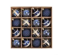 16PCS Christmas Tree Ornaments 6CM Colorful Balls for Weddings and Events Easy to Hang for Party and Holiday Decor (Tibetan Green)