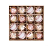 16PCS Christmas Tree Ornaments 6CM Colorful Balls for Weddings and Events Easy to Hang for Party and Holiday Decor (Rose gold)