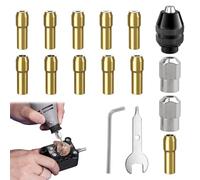 16Pcs Chuck Keys for Drill,0.5-3.2mm Shank Replacement 4486 Rotary Tool Keyless Quick Change Accessory for Dremel 3000 4000 7700 8200,Multi Chuck Set Compatible with Dremel Collet Nut Kit