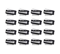 16Pcs Chunni Clips with Safety Pins,Hijab Hair Pin Black Strong U-shape Metal Wig Clip 10-Teeth Very Secure Extensions Pleats Shaped Pin,for Women Headscarf Hat Silk Shirts Wedding Veil Wig Extension