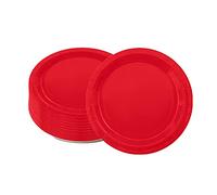 16PCS Classy Ruby Red Paper Plates 18cm (7 inch) - Disposable Round Dinner Plates for Birthday, BBQs, Christmas, Picnic, Kids Shower Party Supplies