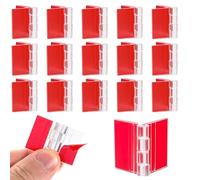 16Pcs Clear Acrylic Hinges, Self Adhesive Small Hinges Transparent Mini Continuous Piano Hinge Folding Hinge Tools for Cabinet Aquarium Lid Furniture Display Stand Drawer Furniture DIY (25 x 35 mm)