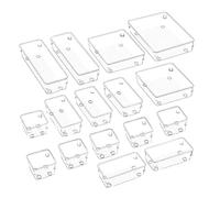 16Pcs Clear Drawer Organiser Tray Bathroom and Vanity Organiser Trays Drawer Storage Bin for Kitchen Utensils Jewelries Storage Box with Compartments
