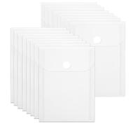 16Pcs Clear Plastic Envelopes Wallets Waterproof Document Pouch with Snap Closure 12.5 x 9 cm Small Organizers for Office Photo Sticker Receipt Postcard Storage