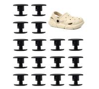 16Pcs Clogs Rivets,for Replacement Repair Beach Shoe,Rivet Clips Fasteners,Black Screw Rivets Accessories,Plastic Push in Hole Fastener,Sport Boot Shoe Buckle Rivets-Replacements
