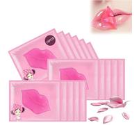16PCS Collagen Crystal Lip Mask Set, Moisturizing Lip Sleep Mask with Rose Extract, Lip Exfoliator Anti Wrinkle Patches for Lips, Plumping&Hydrating Overnight Lip Care for Reduces Lip Lines Dead Skin